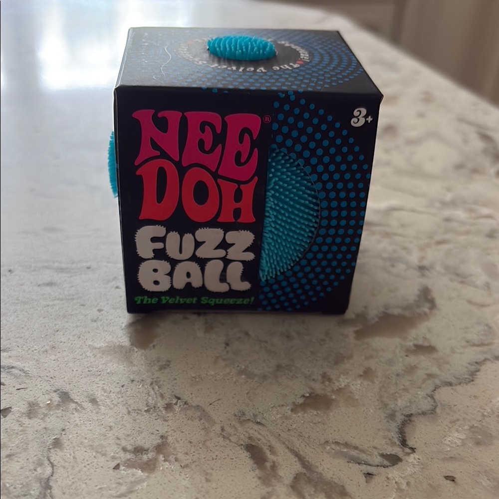 NEE DOH Fuzz Ball Velvet Squeezer - Bright Teal